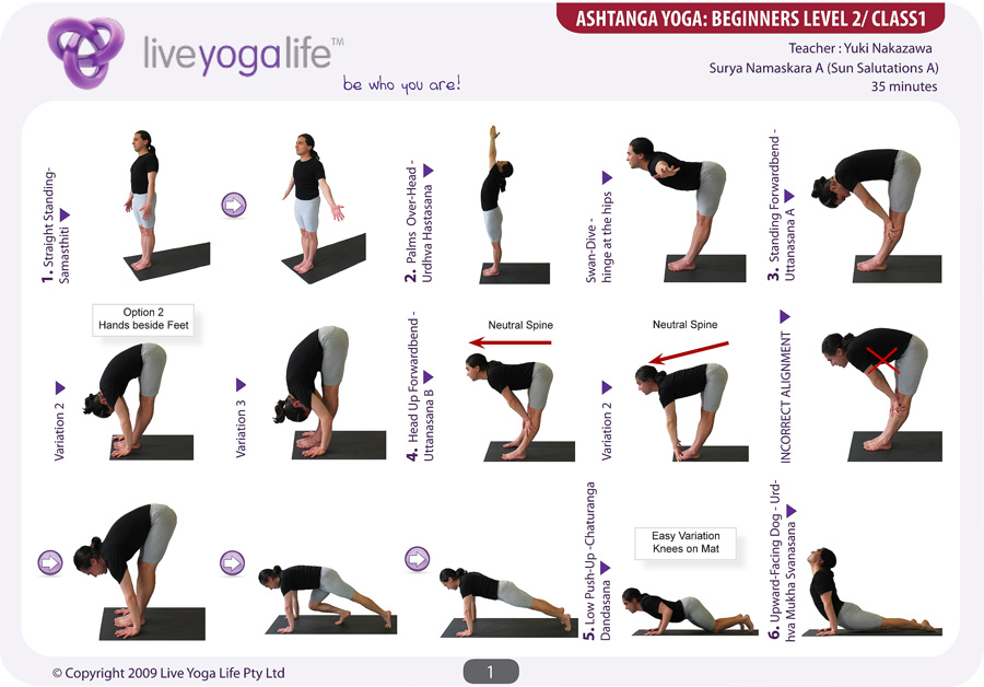 1 for  7) Beginners  poses Complete Yoga Set  Life beginners yoga Live Yoga Ashtanga chart to (Classes